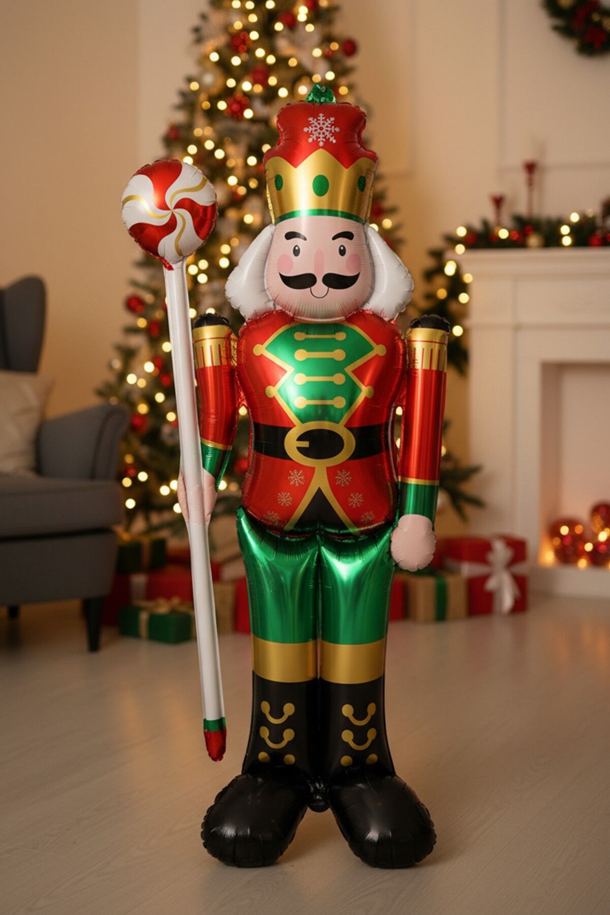 Ayaklı Şekerli Dev Kurşun Asker Folyo Balon