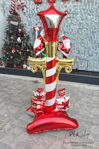 Ayaklı Büyük Yılbaşı Sokak Lambası Folyo Balon Yılbaşı Süsleme Balonu