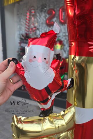 Ayaklı Büyük Yılbaşı Sokak Lambası Folyo Balon Yılbaşı Süsleme Balonu