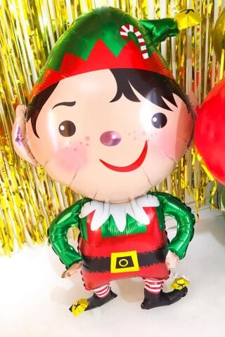 Elf Balon Yılbaşı Süslemeleri Folyo Balon Elf Folyo Balon