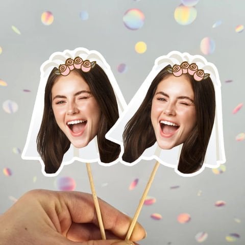 Fotoğraflı Duvaklı Bride to be Kürdan Süsü (10lu paket)