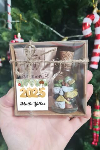 Yılbaşı Hediyesi Türk Kahveli Çikolatalı Hediye Kutusu 5 Adet Set Yeni Yıl Hediyesi