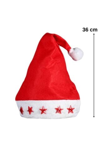 Işıklı Yılbaşı Şapkası Kırmızı Pamuklu 3 Programlı Işıklı Yeni Yıl Şapkası