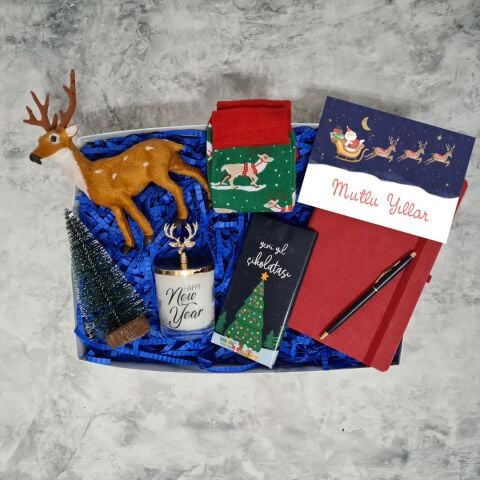 Geyik Konsept Defterli Yılbaşı Hediye Kutusu