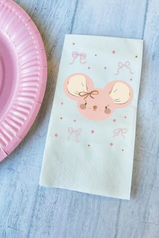 Sevimli Fare Konsept Doğum Günü Peçetesi 20li