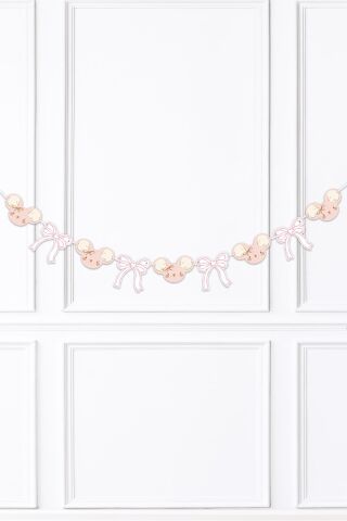 Pembe Fare Banner Duvar Süsü