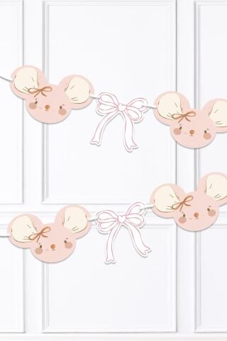 Pembe Fare Banner Duvar Süsü