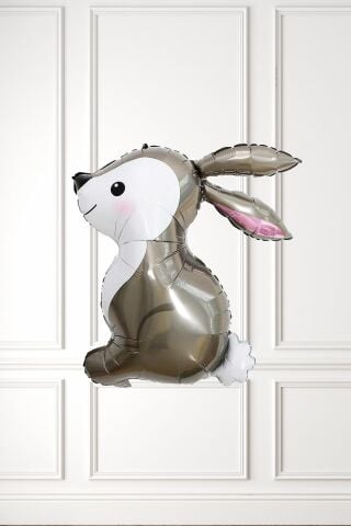 Parlak Tavşan Folyo Balon Beyaz Gümüş Tavşan Balon
