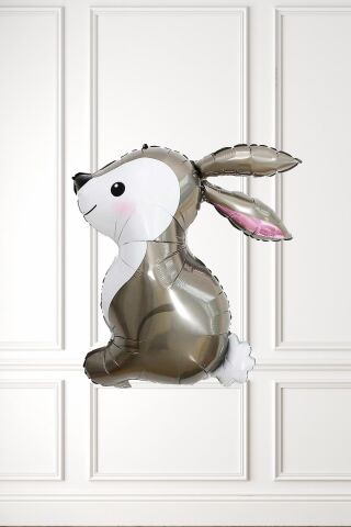 Parlak Tavşan Folyo Balon Beyaz Gümüş Tavşan Balon