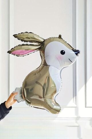 Parlak Tavşan Folyo Balon Beyaz Gümüş Tavşan Balon