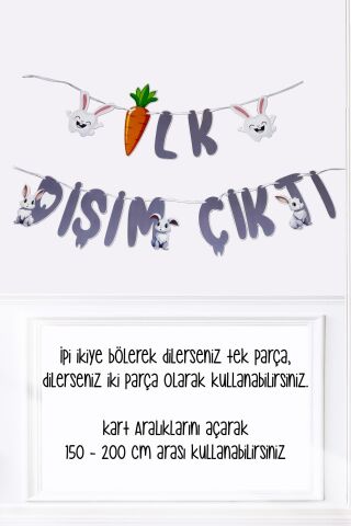 İlk Dişim Çıktı Banner Tavşanlı Diş Buğdayı Parti Süslemesi