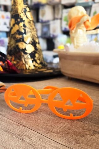 Balkabağı Şekilli Plastik Gözlük Halloween Parti Gözlüğü Turuncu Balkabağı 1 Adet