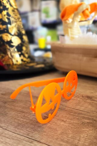 Balkabağı Şekilli Plastik Gözlük Halloween Parti Gözlüğü Turuncu Balkabağı 1 Adet