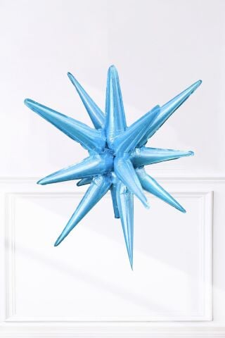 Açık Mavi Kutup Yıldızı Folyo Balon Tek Parça Büyük Kutup Yıldız Balon 27inç 70cm