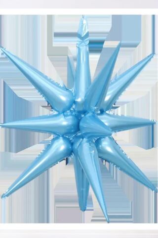 Açık Mavi Kutup Yıldızı Folyo Balon Tek Parça Büyük Kutup Yıldız Balon 27inç 70cm