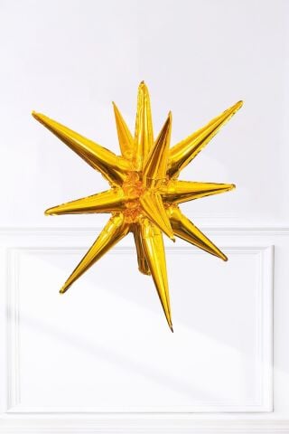 Gold Kutup Yıldızı Folyo Balon Tek Parça Büyük Kutup Yıldız Balon 27inç 70cm