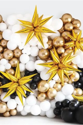 Gold Kutup Yıldızı Folyo Balon Tek Parça Büyük Kutup Yıldız Balon 27inç 70cm