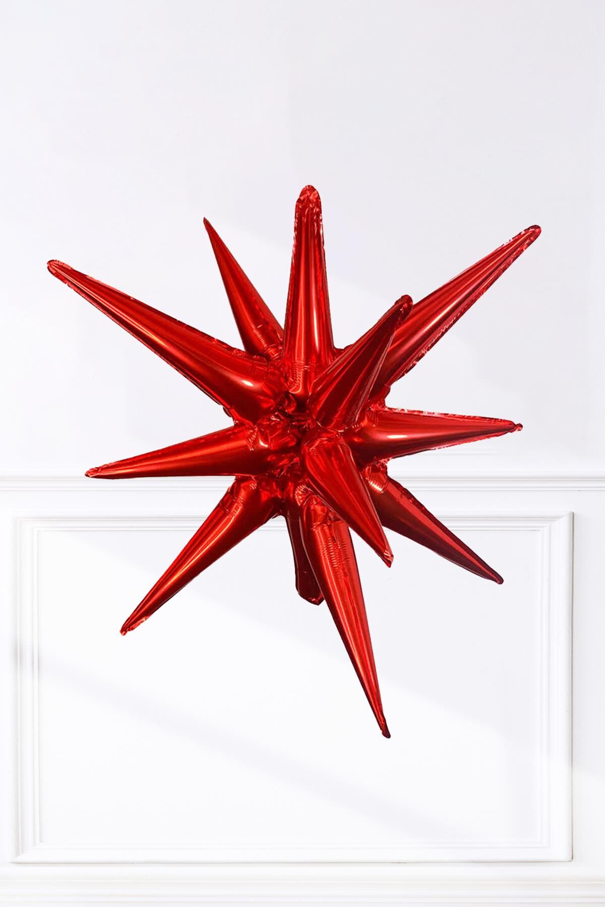 Kırmızı Kutup Yıldızı Folyo Balon Tek Parça Büyük Kutup Yıldız Balon 27inç 70cm