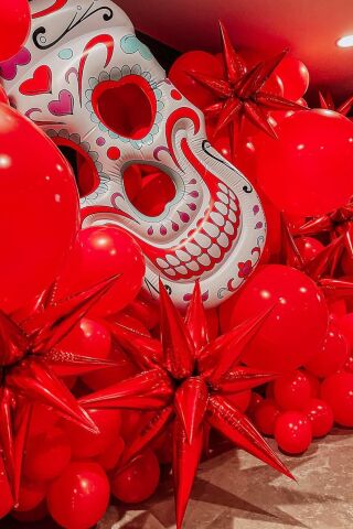 Kırmızı Kutup Yıldızı Folyo Balon Tek Parça Büyük Kutup Yıldız Balon 27inç 70cm