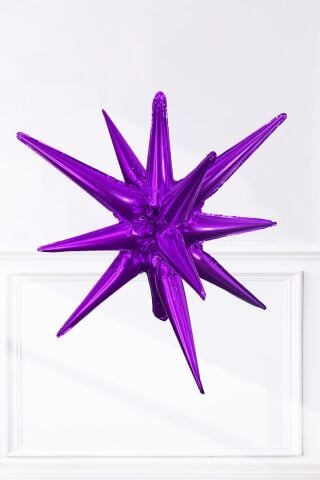 Mor Kutup Yıldızı Folyo Balon Tek Parça Büyük Kutup Yıldız Balon 27inç 70cm