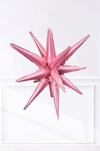 Pembe Kutup Yıldızı Folyo Balon Tek Parça Büyük Kutup Yıldız Balon 27inç 70cm