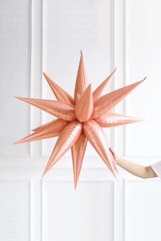 Rose Gold Kutup Yıldızı Folyo Balon Tek Parça Büyük Kutup Yıldız Balon 27inç 70cm