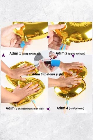 Siyah Kutup Yıldızı Folyo Balon Tek Parça Büyük Kutup Yıldız Balon 27inç 70cm