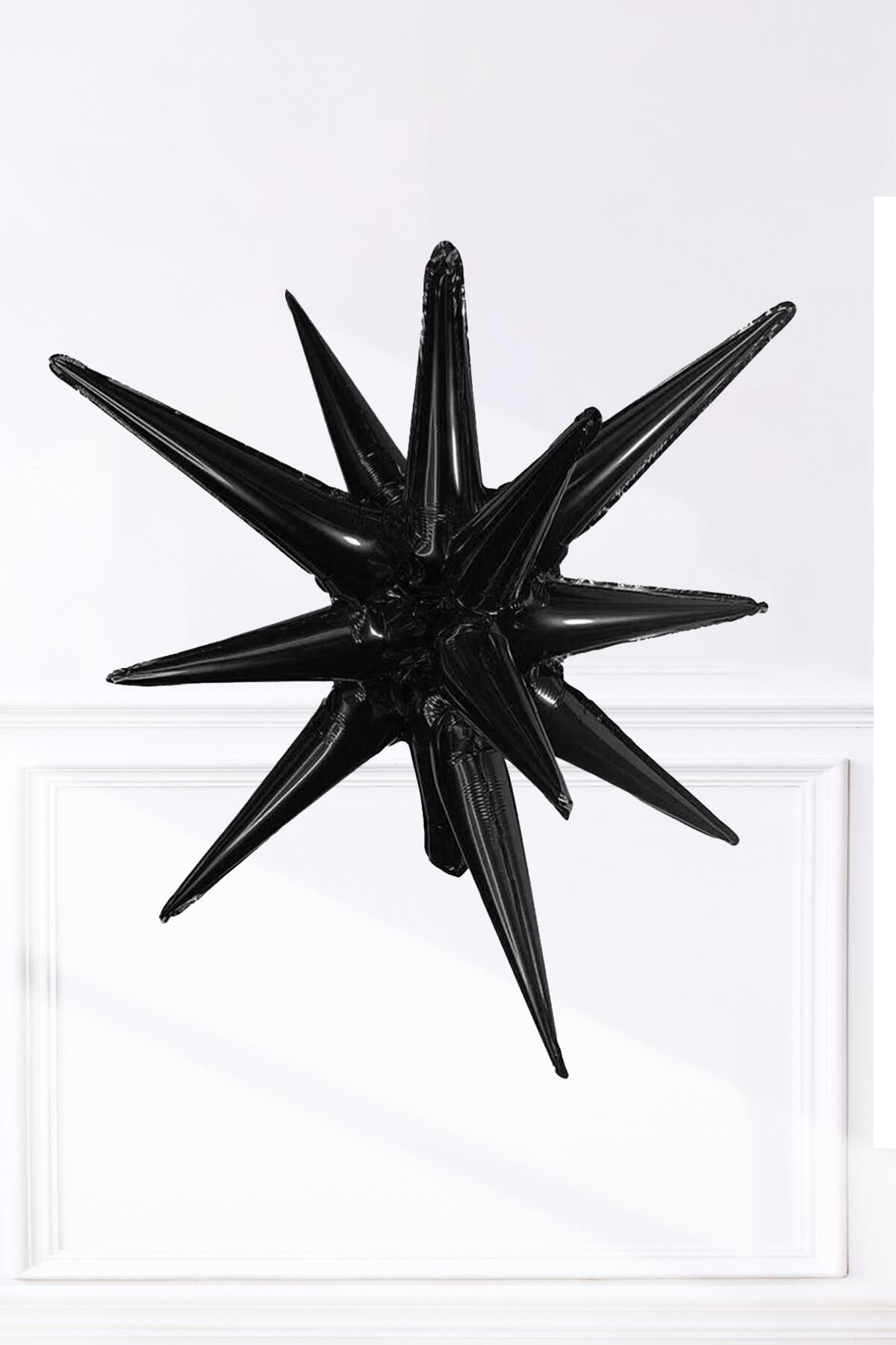 Siyah Kutup Yıldızı Folyo Balon Tek Parça Büyük Kutup Yıldız Balon 27inç 70cm