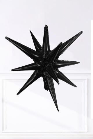 Siyah Kutup Yıldızı Folyo Balon Tek Parça Büyük Kutup Yıldız Balon 27inç 70cm