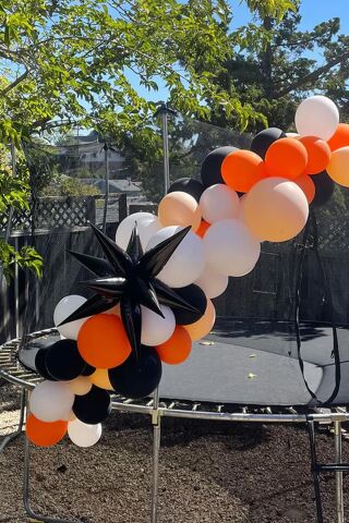 Siyah Kutup Yıldızı Folyo Balon Tek Parça Büyük Kutup Yıldız Balon 27inç 70cm