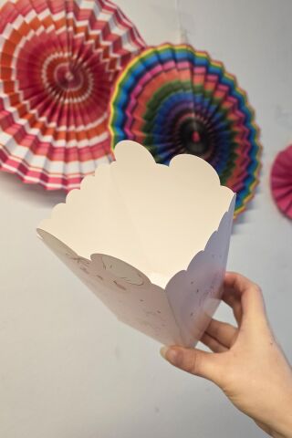 Pembe Fare Konsept Popcorn Kutusu 8 Li Özel Üretim Mısır Kutusu 8 Adet