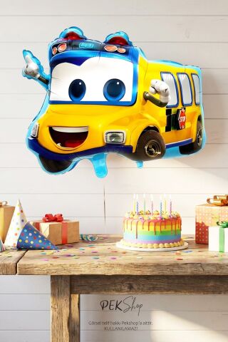 Sarı Otobüs Folyo Balon 9337